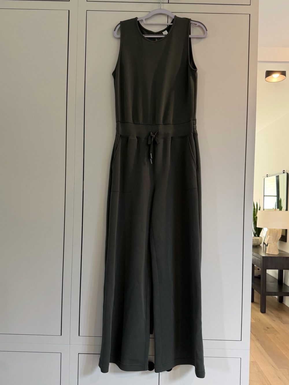 SPANX Olive Green AirEssentials Sleeveless Jumpsuit